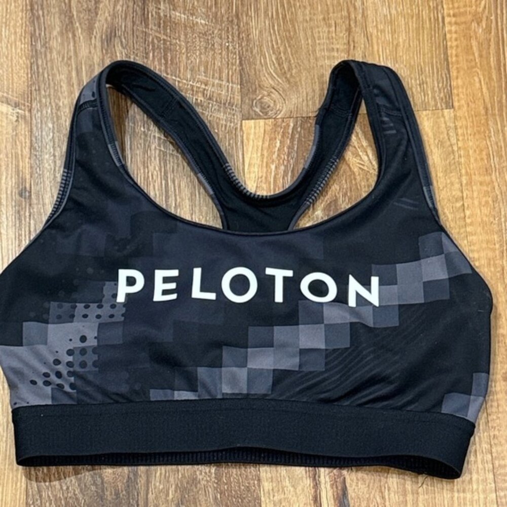 Adidas X Peloton Black Digit Sports Bra (Size: Medium)(EUC)